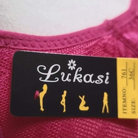 Lukasi Lace Demi Bra, Lightly Padded, Full Coverage, Rose, Size 36C, NWT - Picture 8 of 10